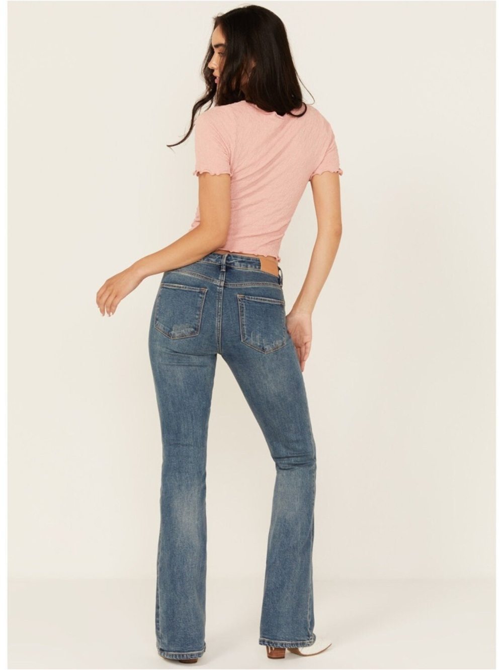 Dear John Rosa Flare Jeans Size 27 High Rise Stretch Denim Dark Wash - Picture 2 of 9